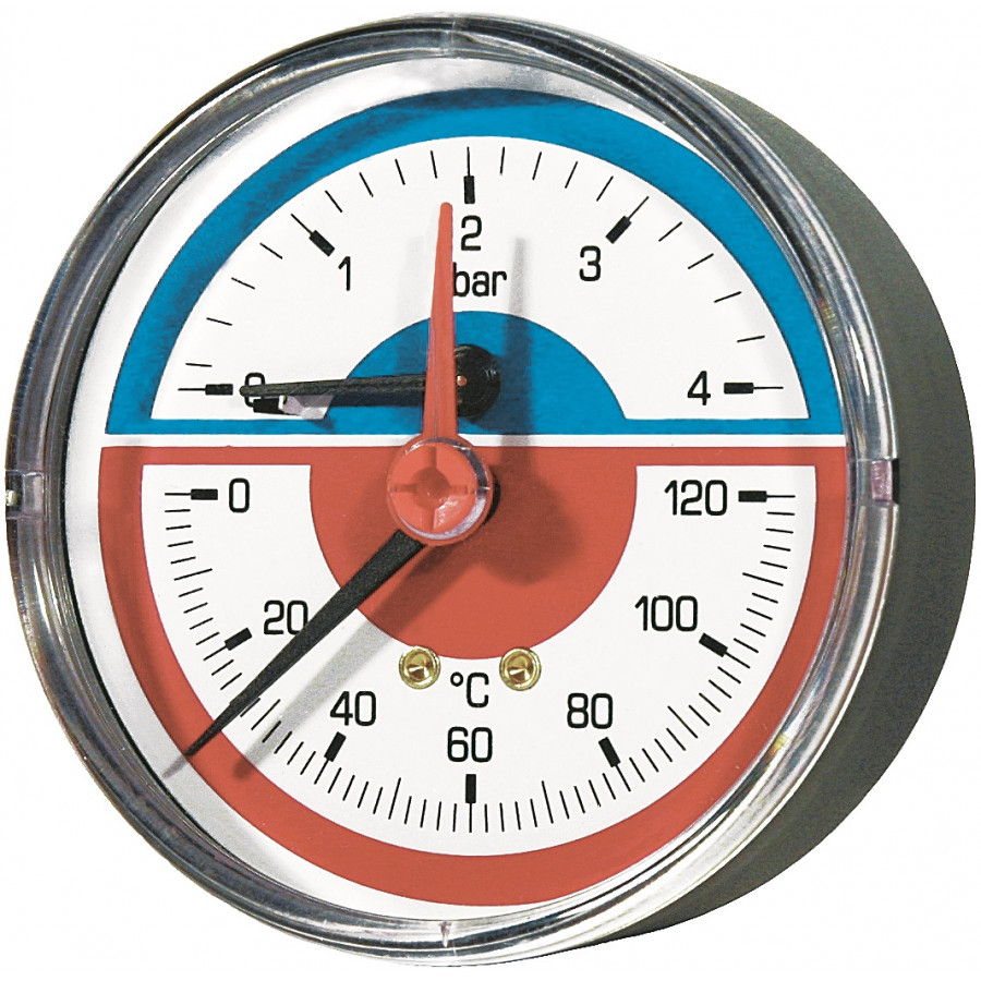 Термоманометр горизонтальный 80- 1/2-120°C- 6bar Imperial Италия