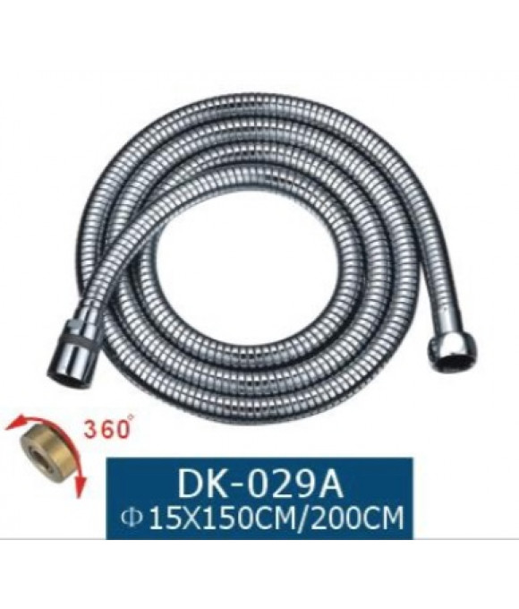 DK-029A  шланг растягивающийся 1,5м-2м/внут-ий шланг черный(резина)/ импорт-импорт в фирменной короб